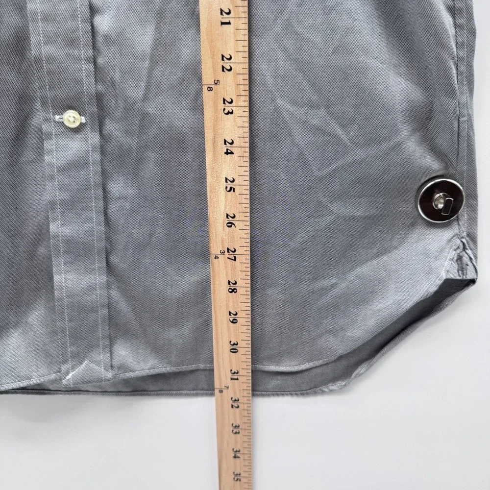 Polo Ralph Lauren Button Down Shirt Mens Large 16 34/35 Grey Slim Fit Cotton